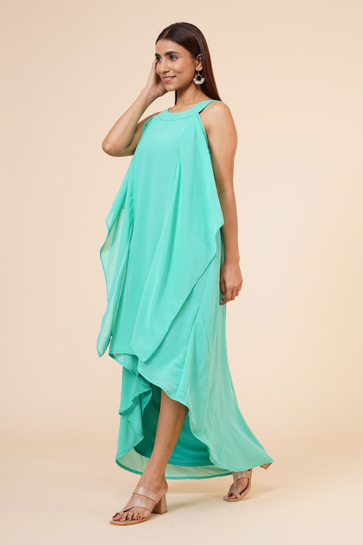 Halter Neck Ruffle Dress