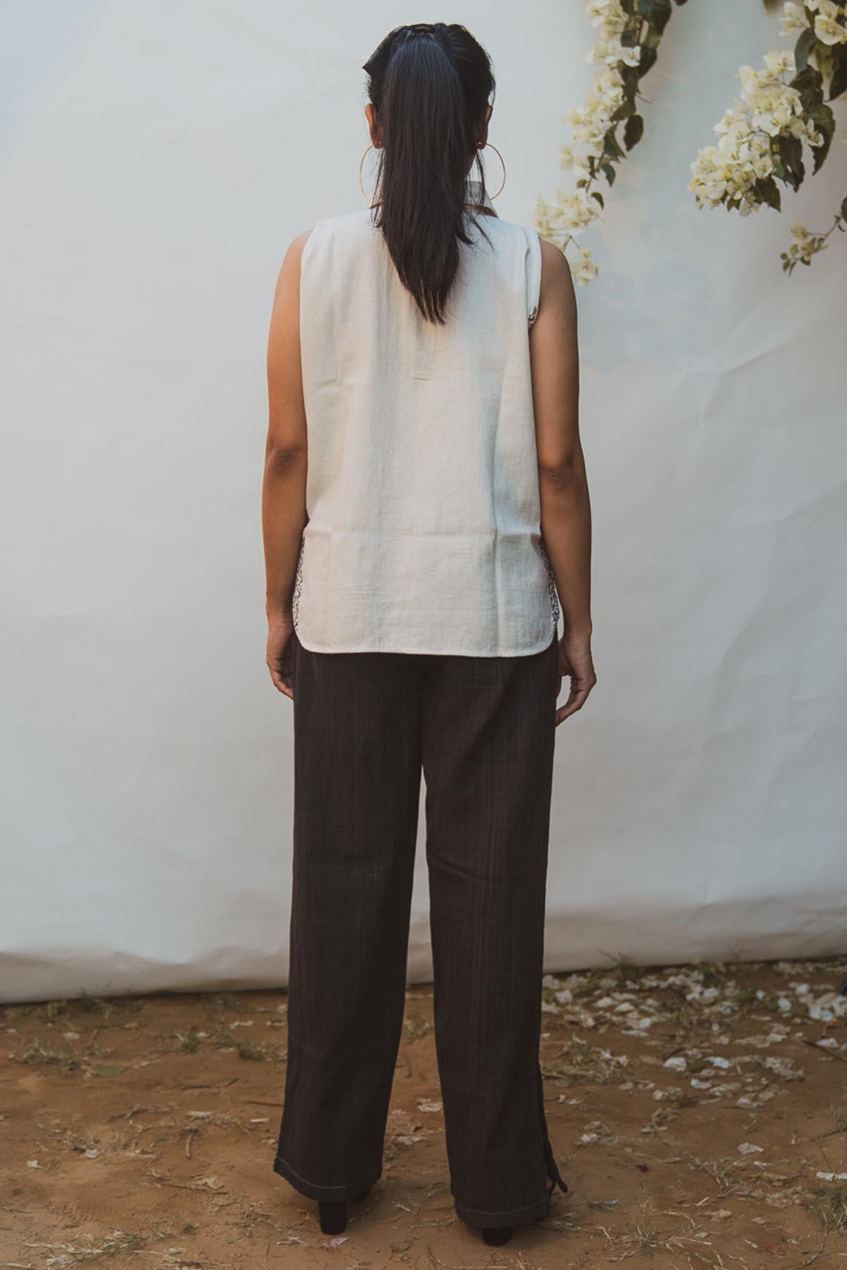 Halter Neck Top & Slit Pants Set