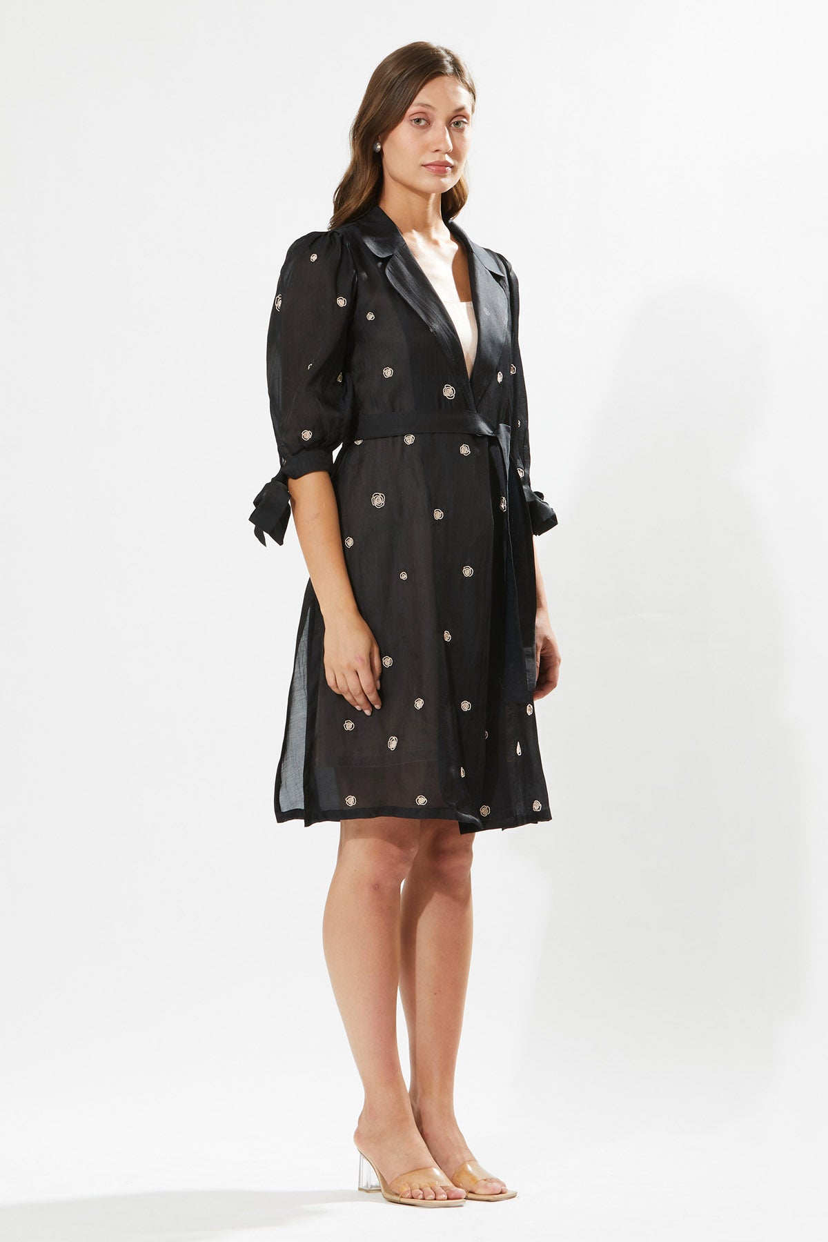 Black Hand Embroidered Coat