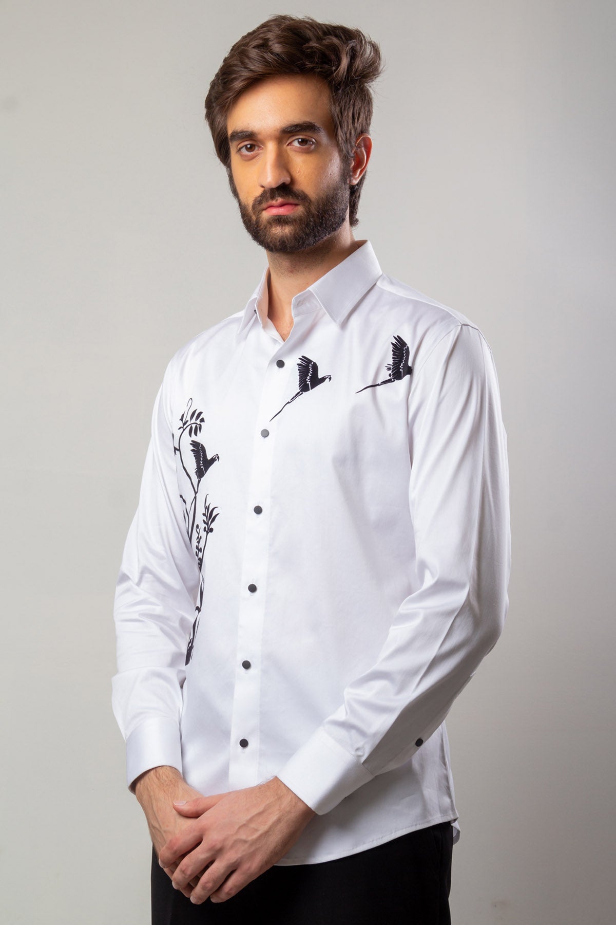 Hand Painted Parrot Shirt