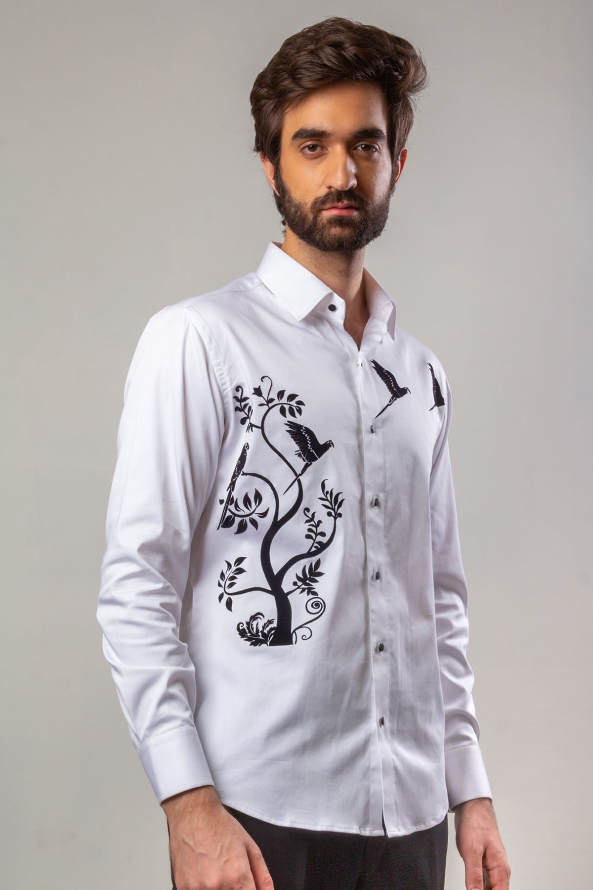 Hand Painted Parrot Shirt