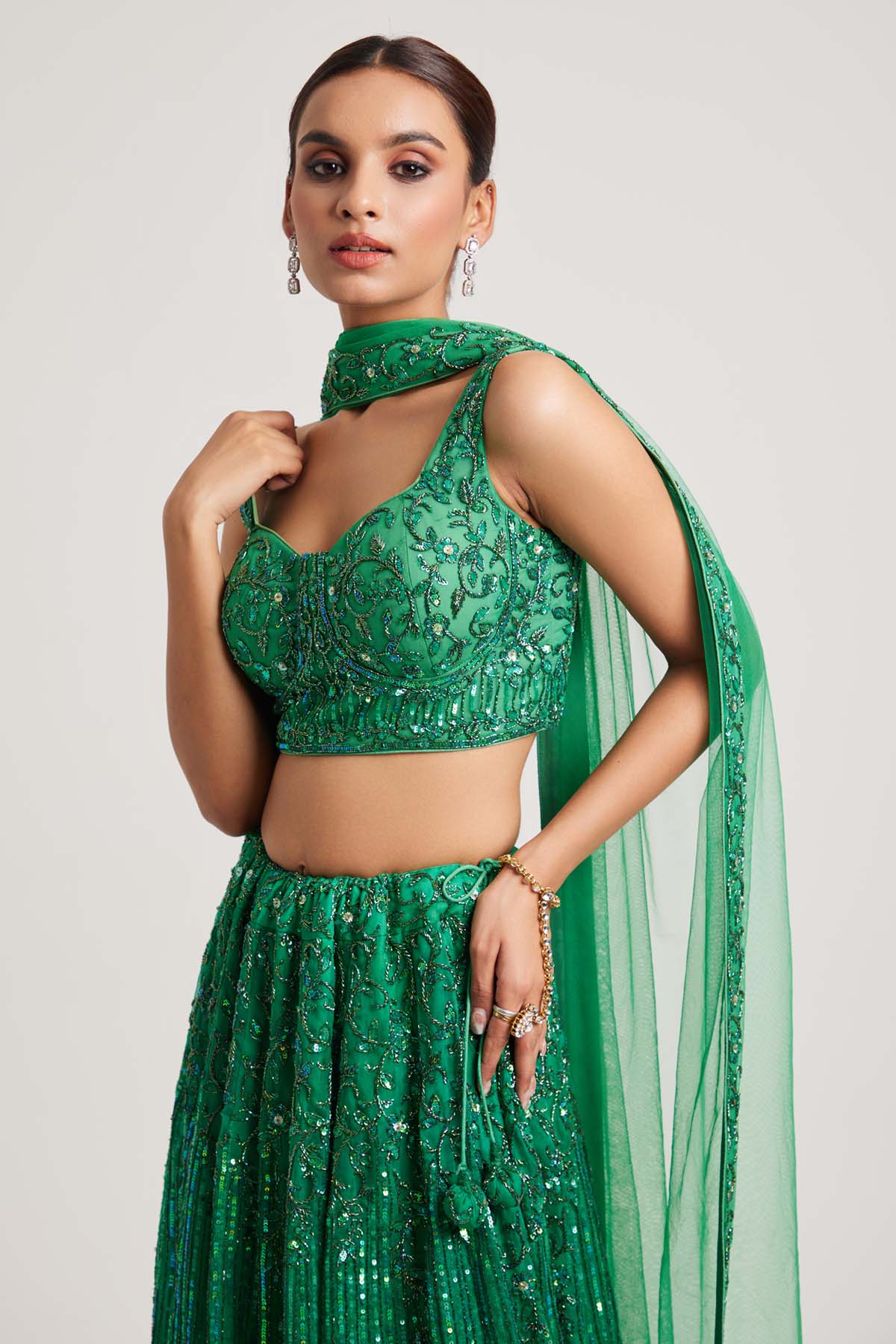 Hand Embroidered Lehenga Set