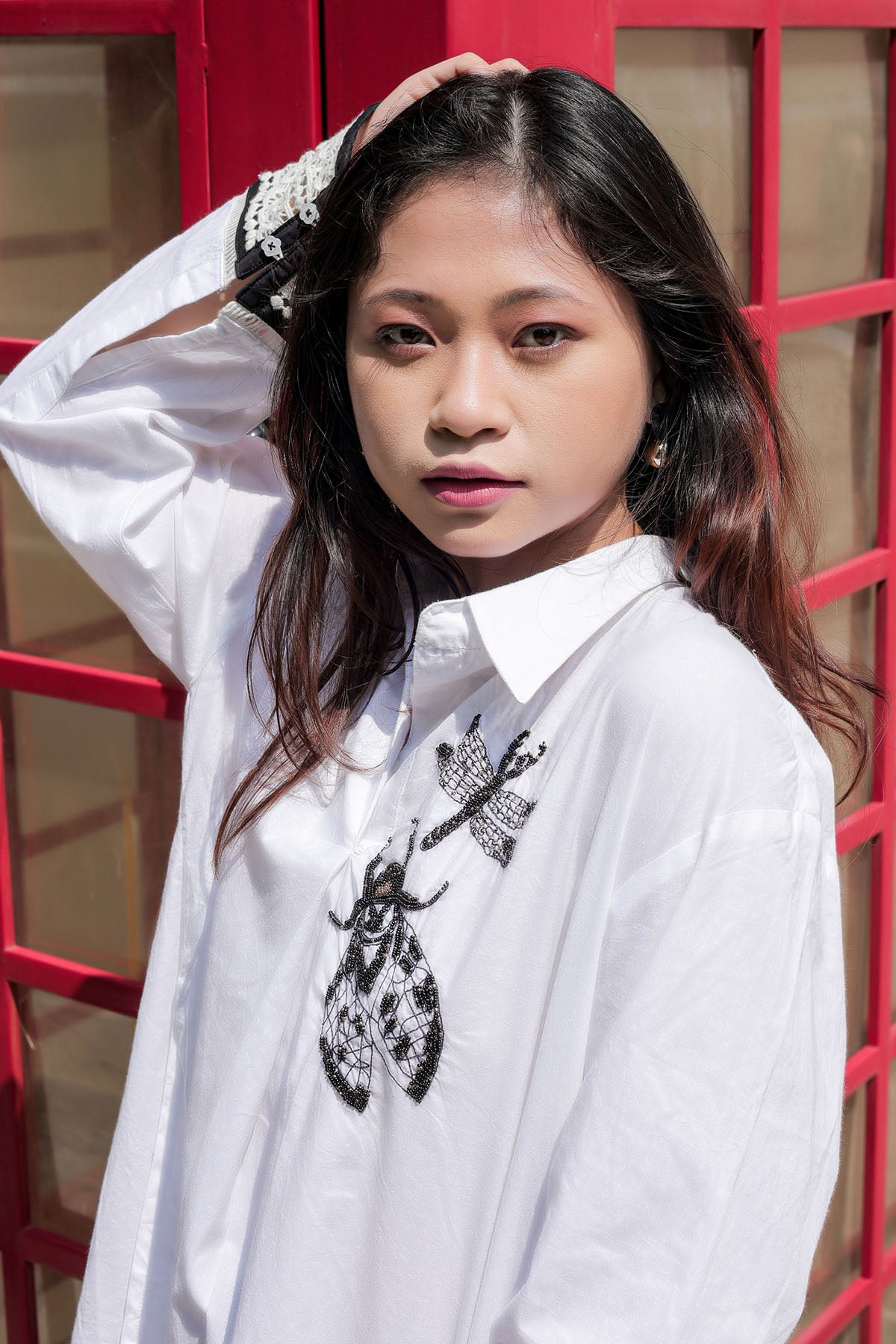 Hand Embroidered White Shirt