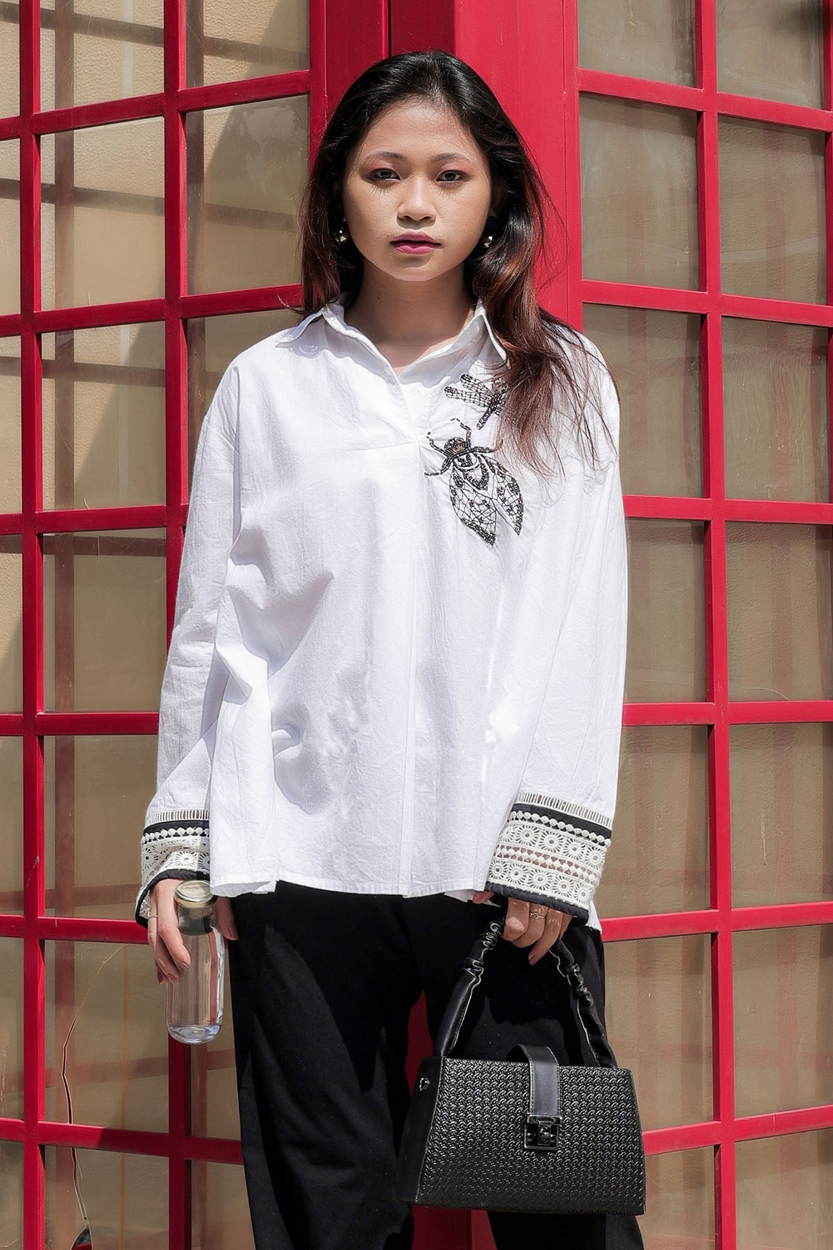 Hand Embroidered White Shirt