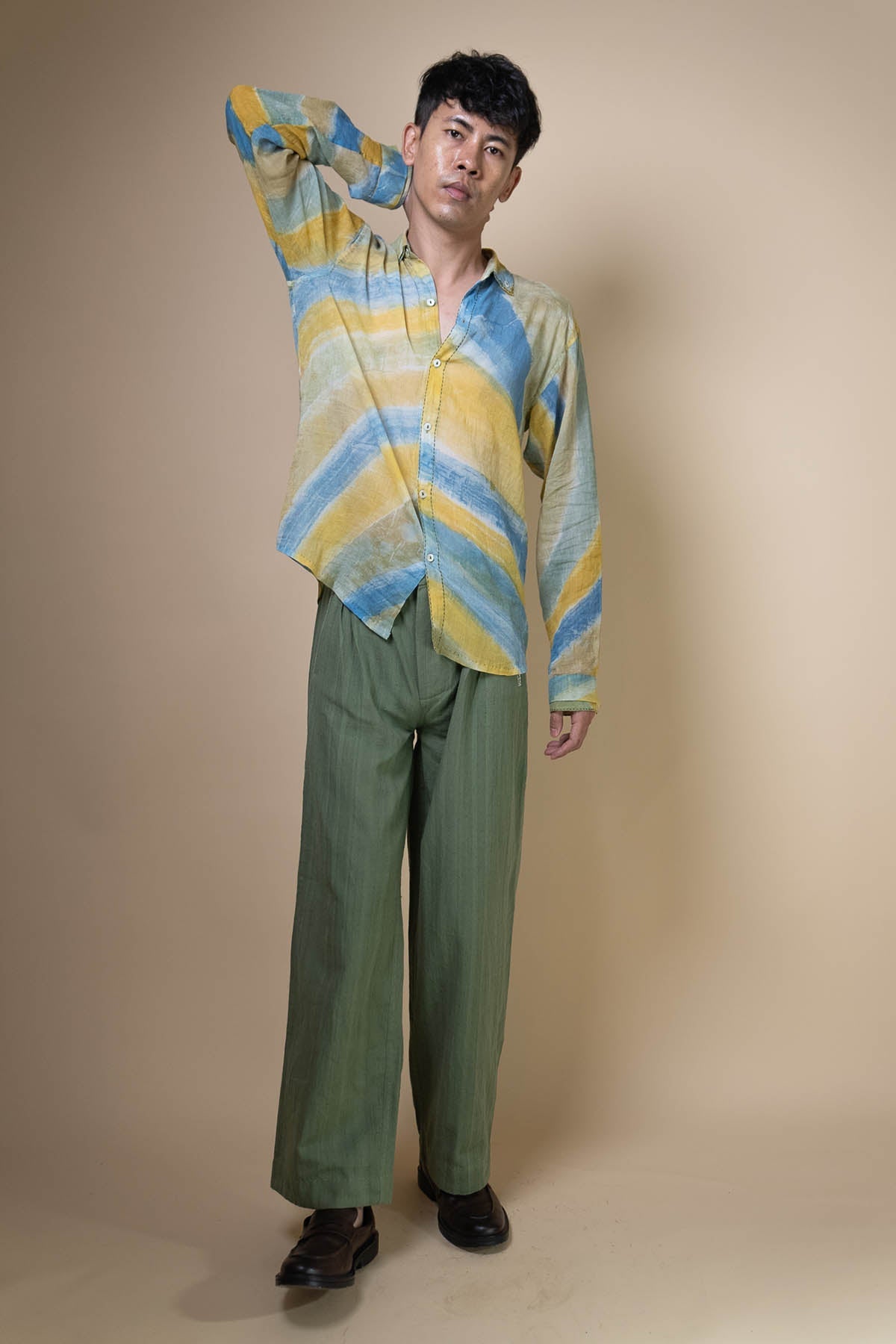 Buy Hand Painted Multicolor Shirt by Lafaani for men online at ScrollnShops