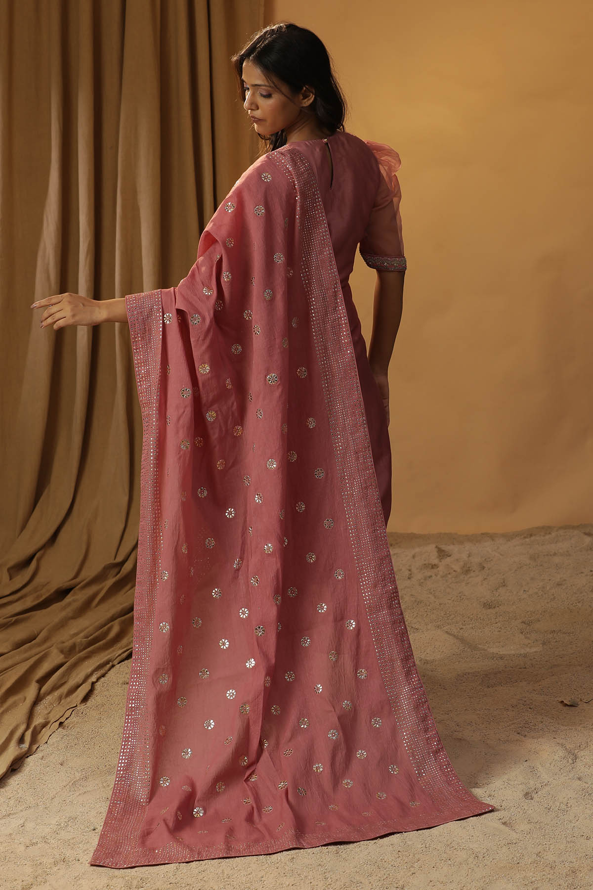 Hand Painted Pink Kurta Set