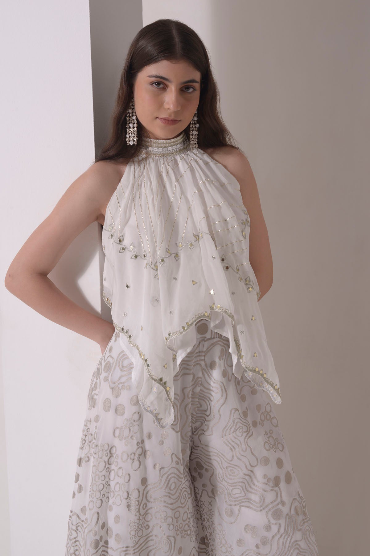 Handkerchief Halter Top & Sharara Set