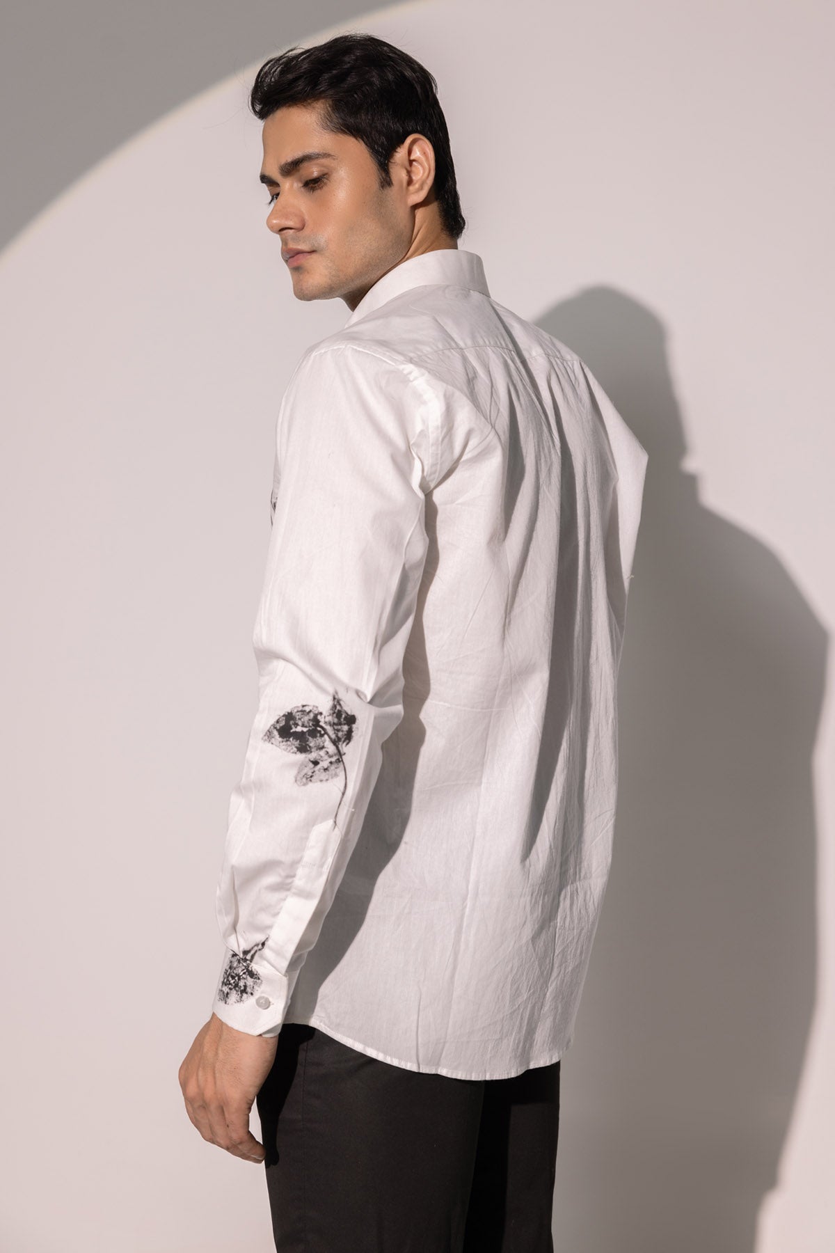 Handpainted Leaf Cotton Shirt