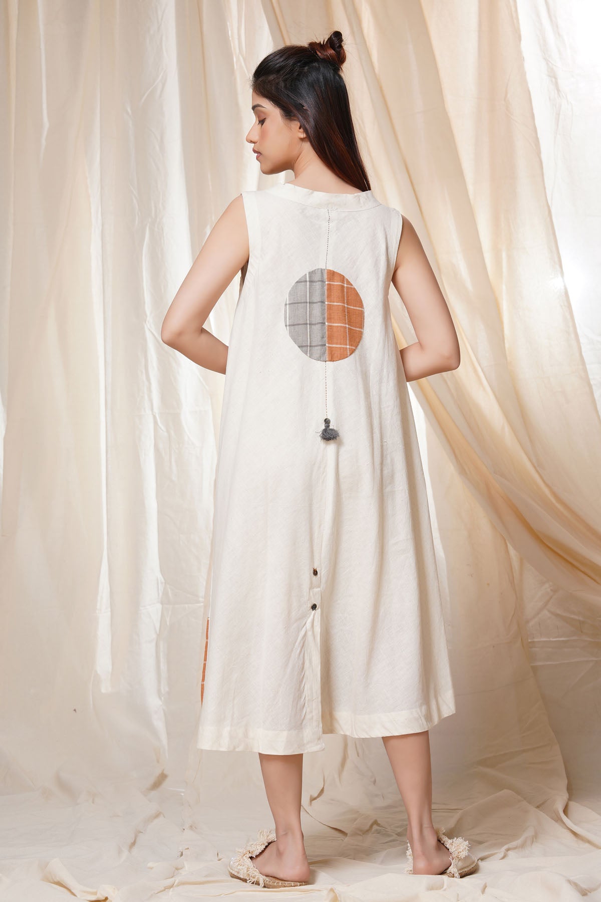 Handwoven Khadi Off-White Dress