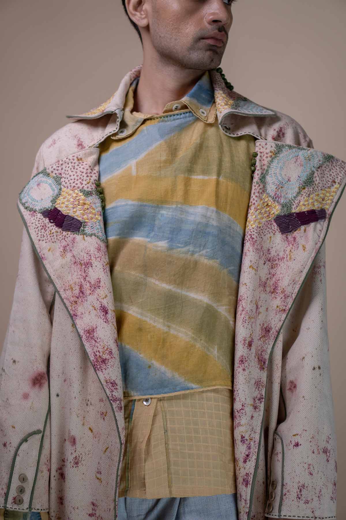 Handwoven Denim Kora Trench