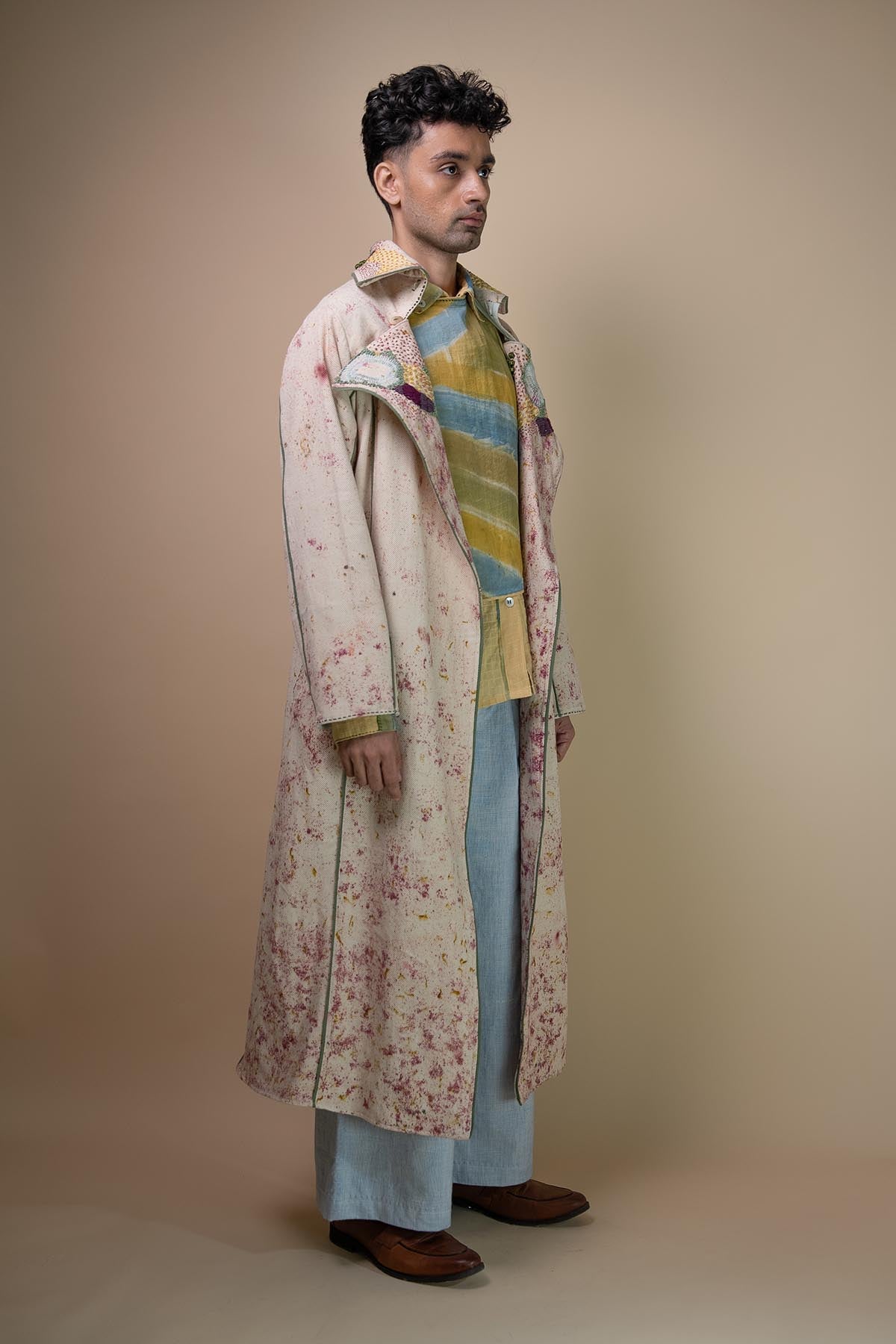 Handwoven Denim Kora Trench