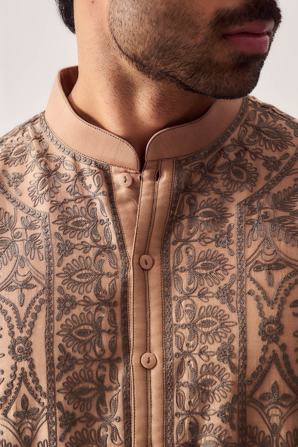 Hazelnut Embroidered Kurta Set