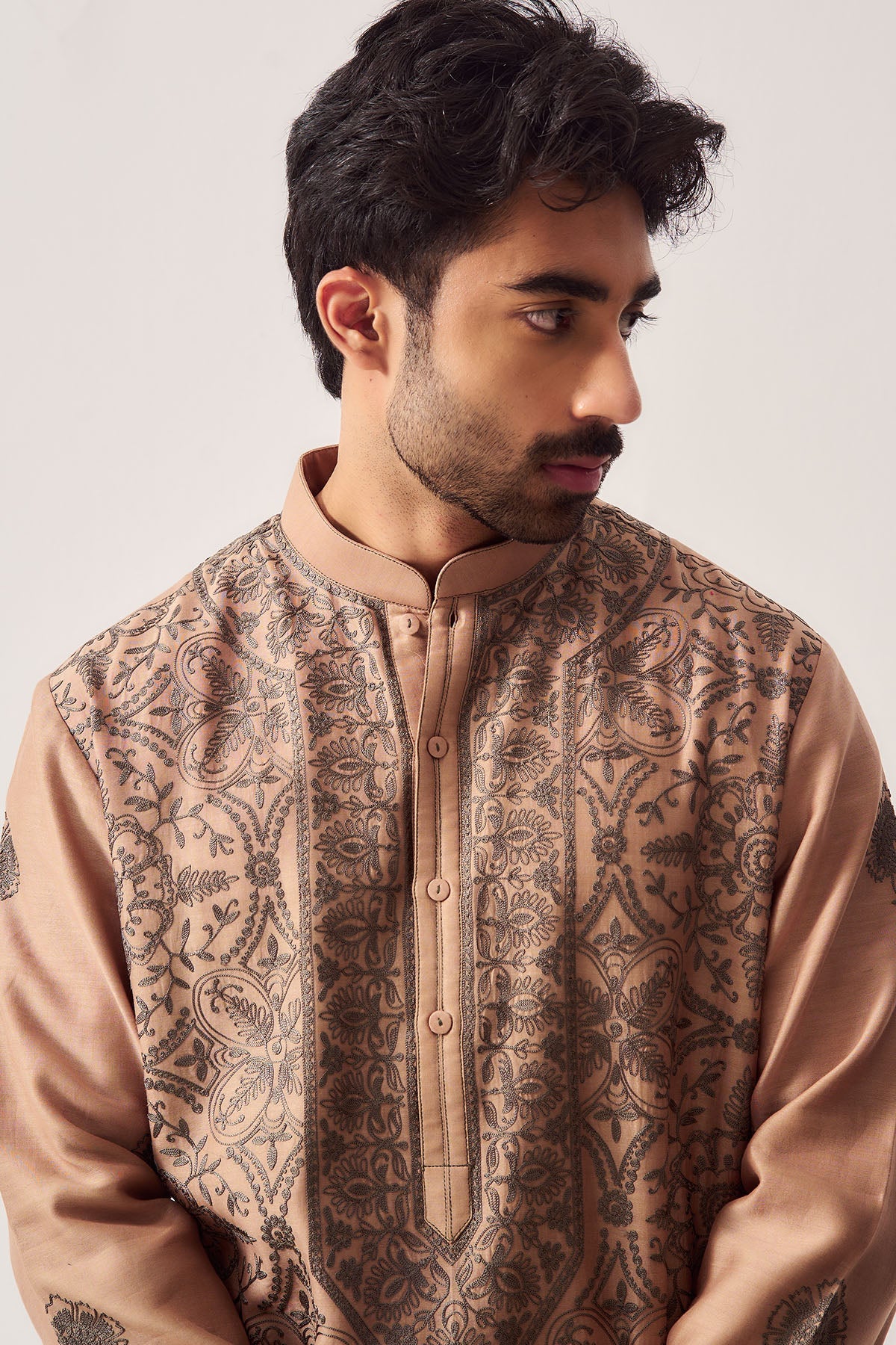 Hazelnut Embroidered Kurta Set