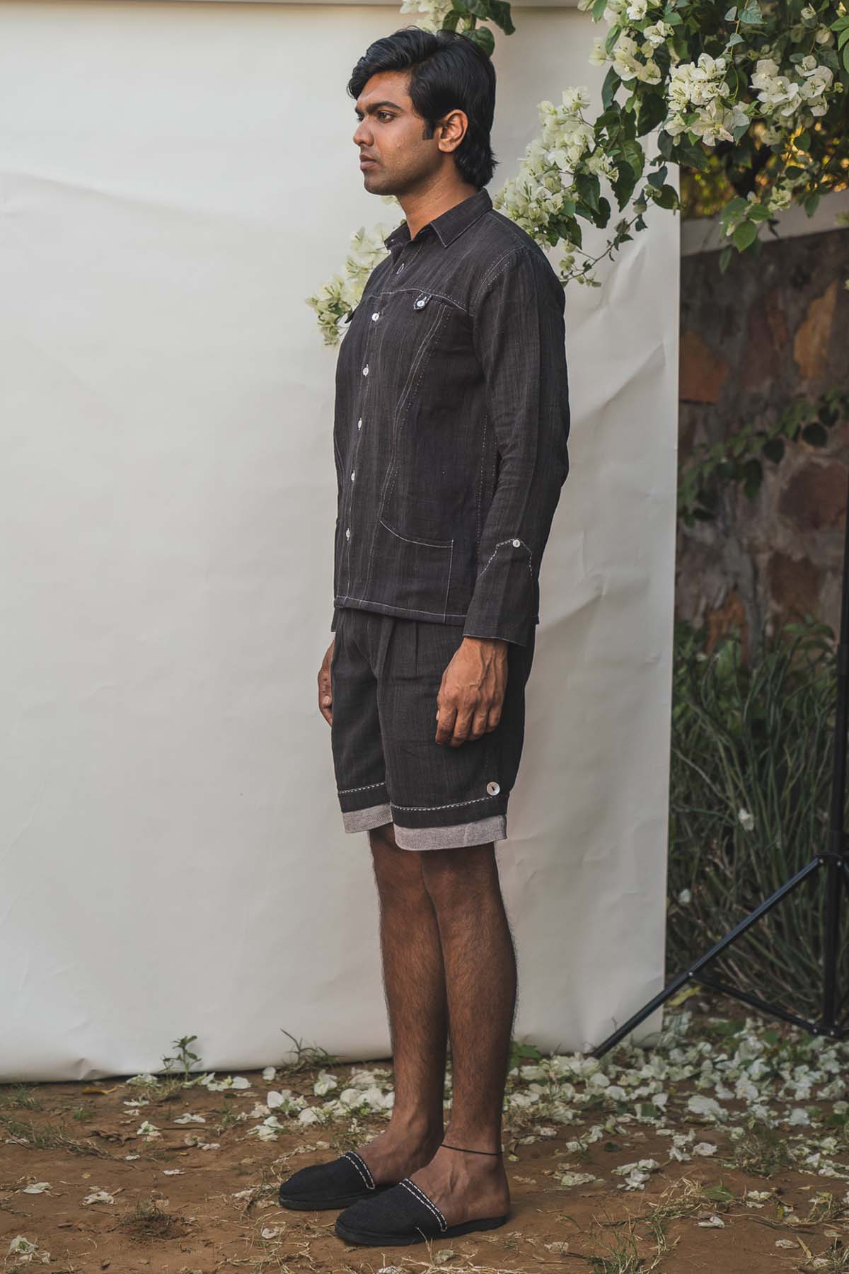 Hem Detail Cotton Shorts