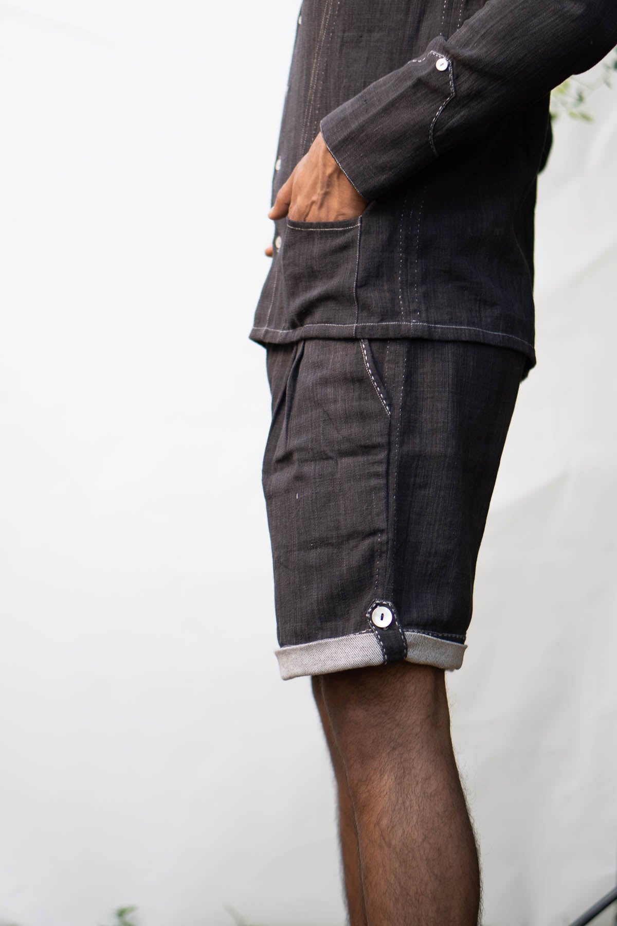Hem Detail Cotton Shorts