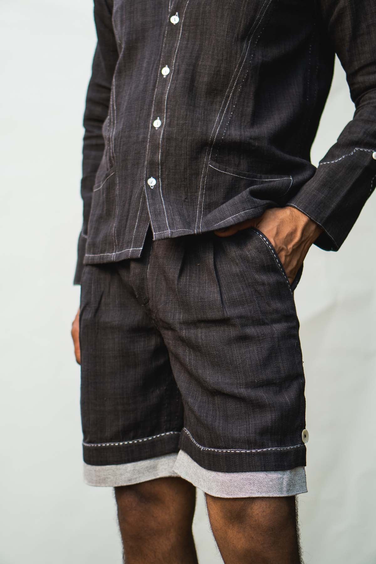 Hem Detail Cotton Shorts