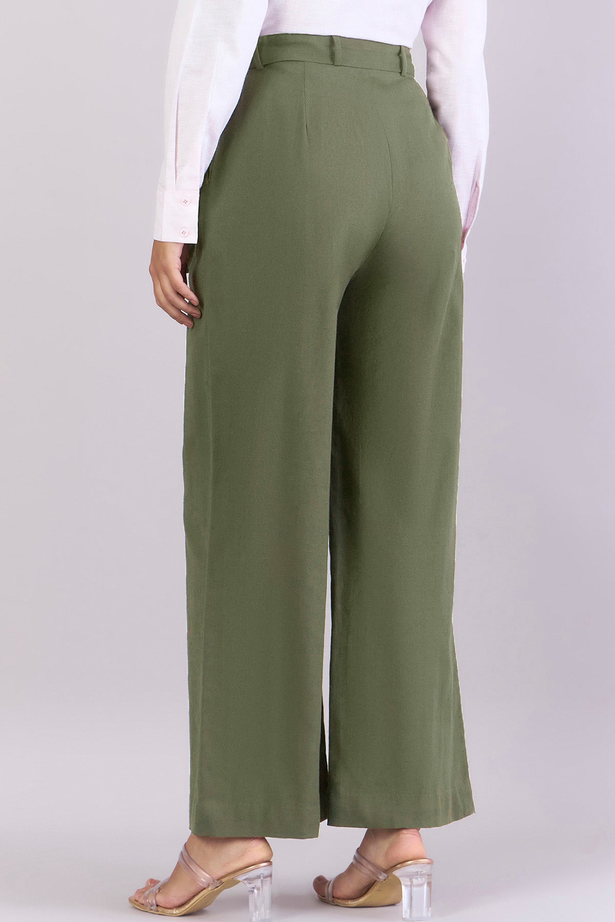High-Waisted Wide-Leg Trousers