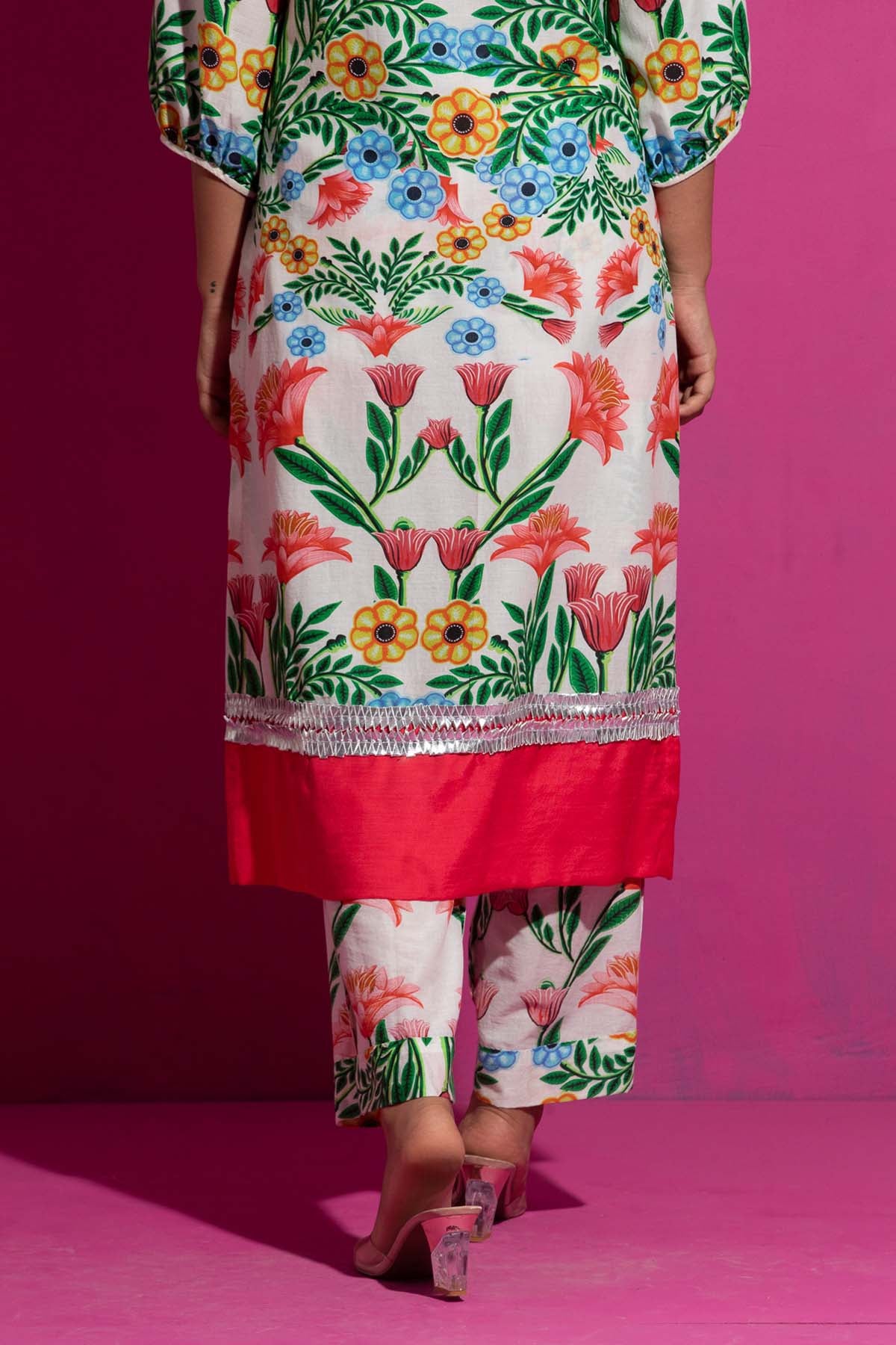 Chanderi High-Low Kurta & Pants