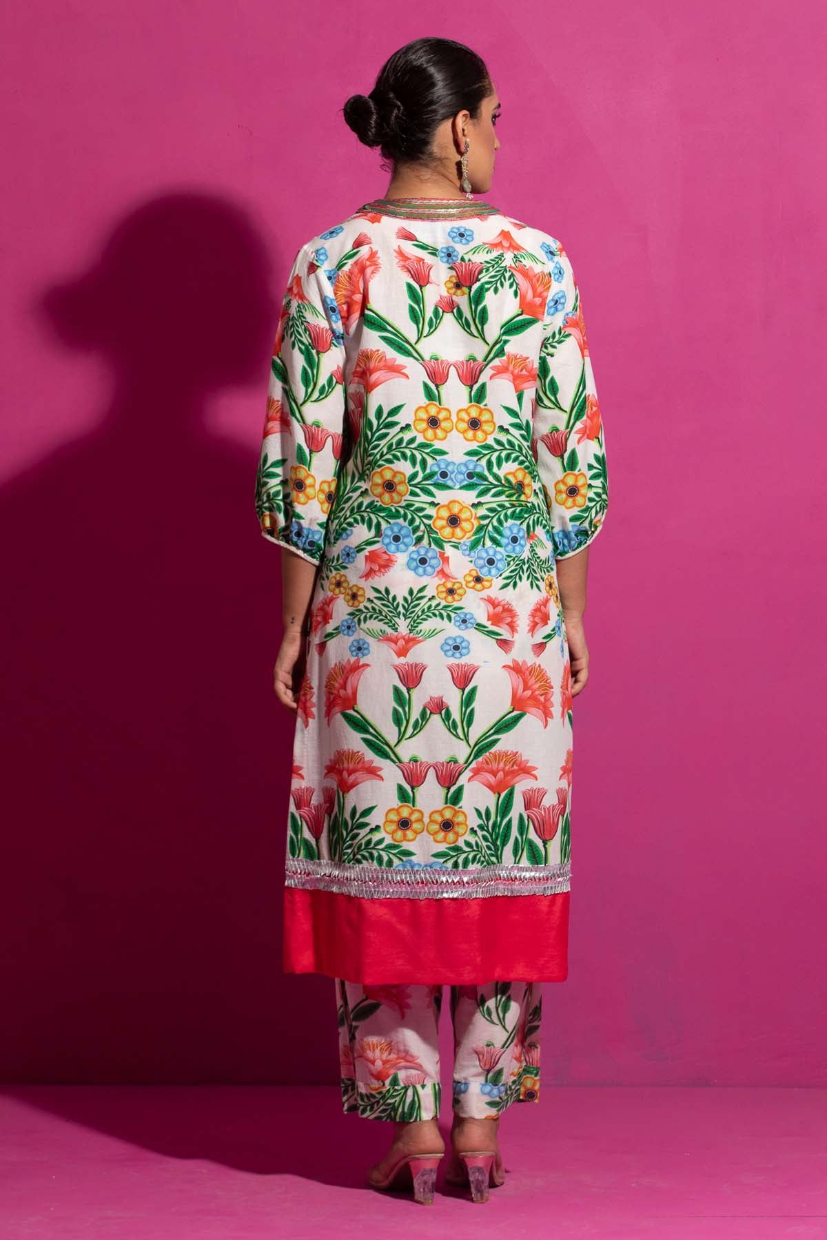 Chanderi High-Low Kurta & Pants