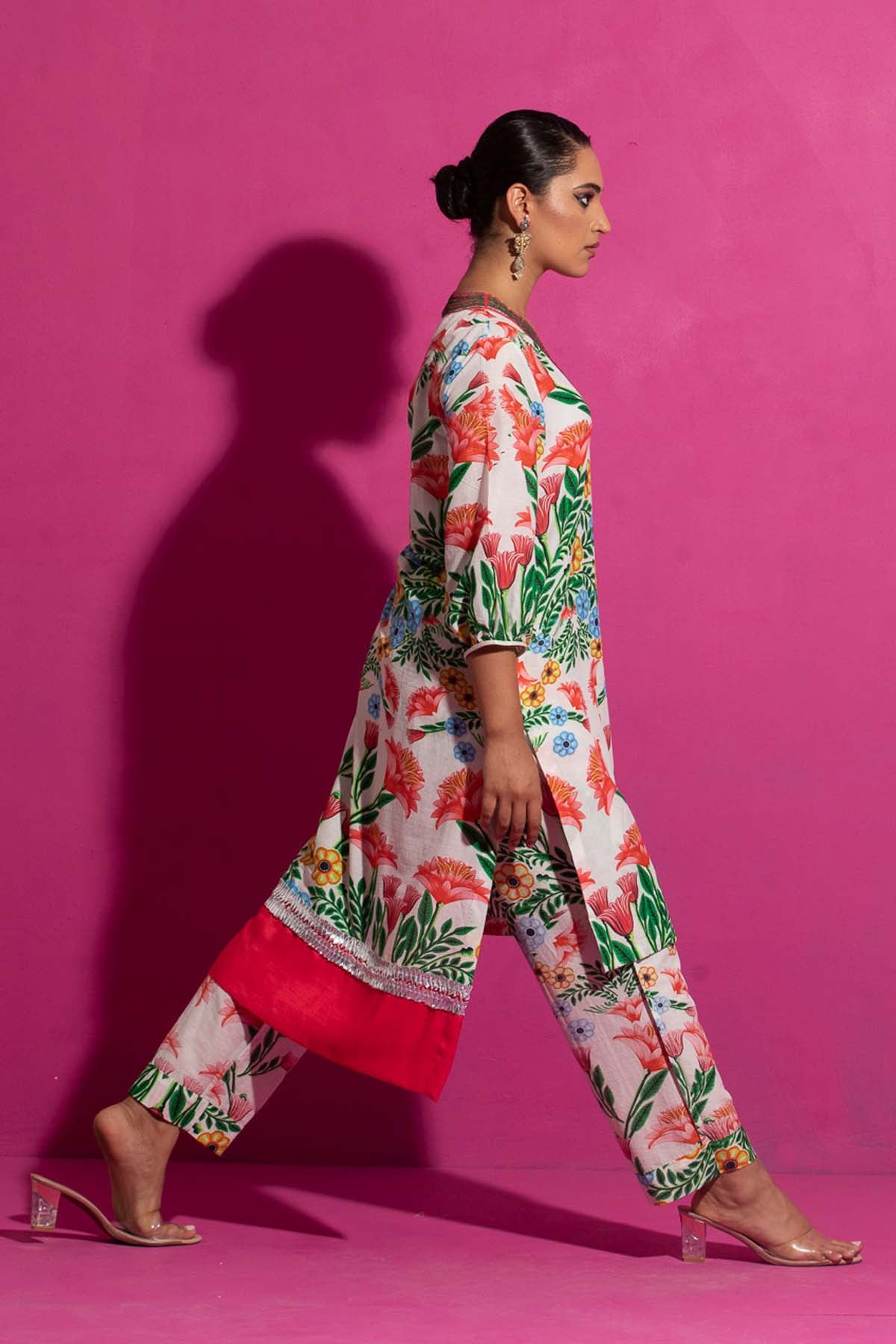 Chanderi High-Low Kurta & Pants