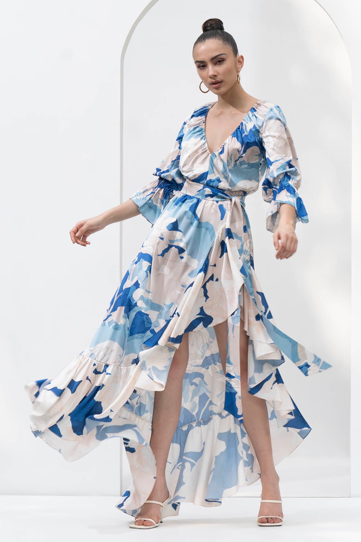 High Slited Printed Dress
