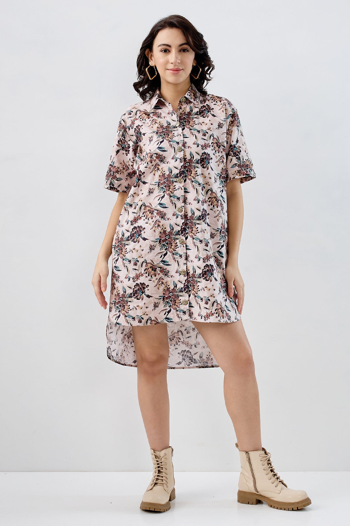Buy High Low Printed Cotton Dress for Women by SNEHA B Designer online available at scrollnshops