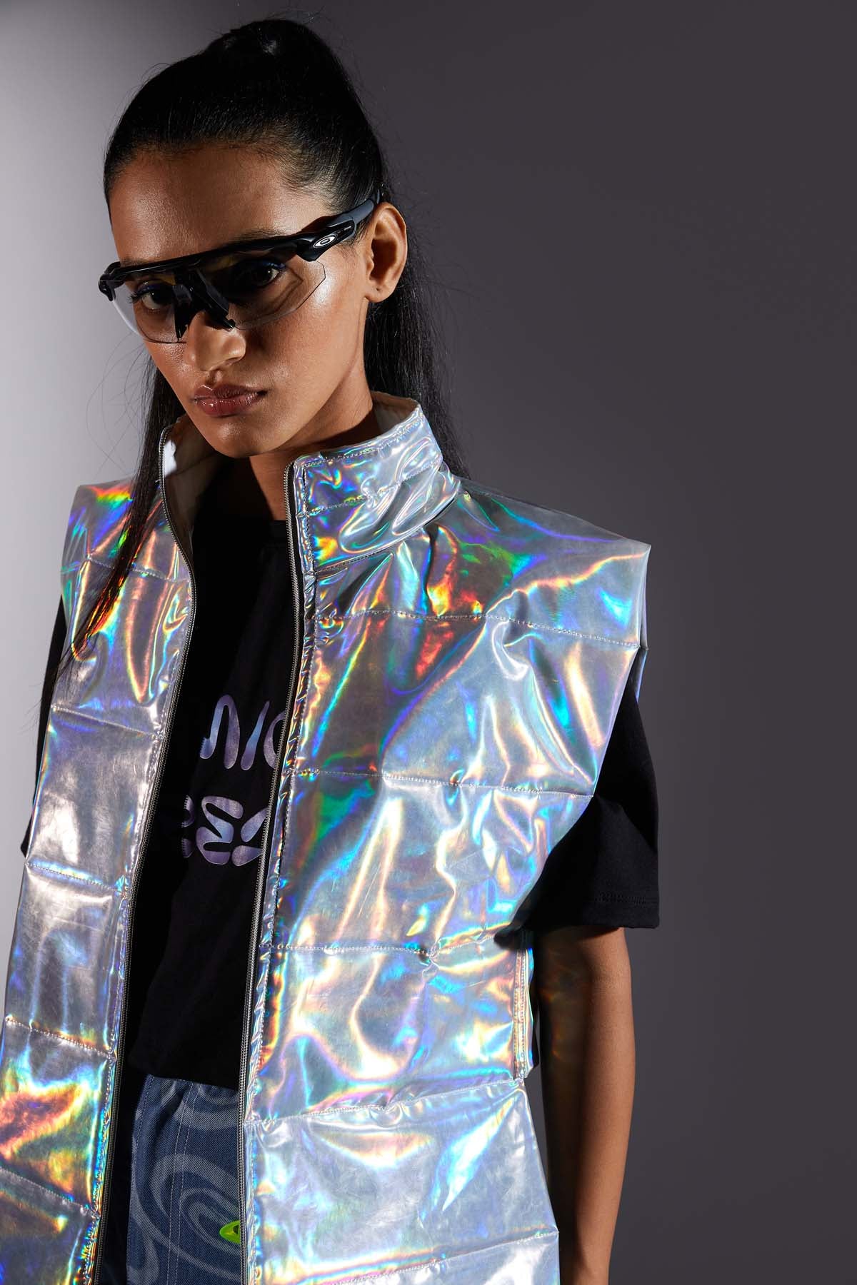 Holographic Metallic Gilet