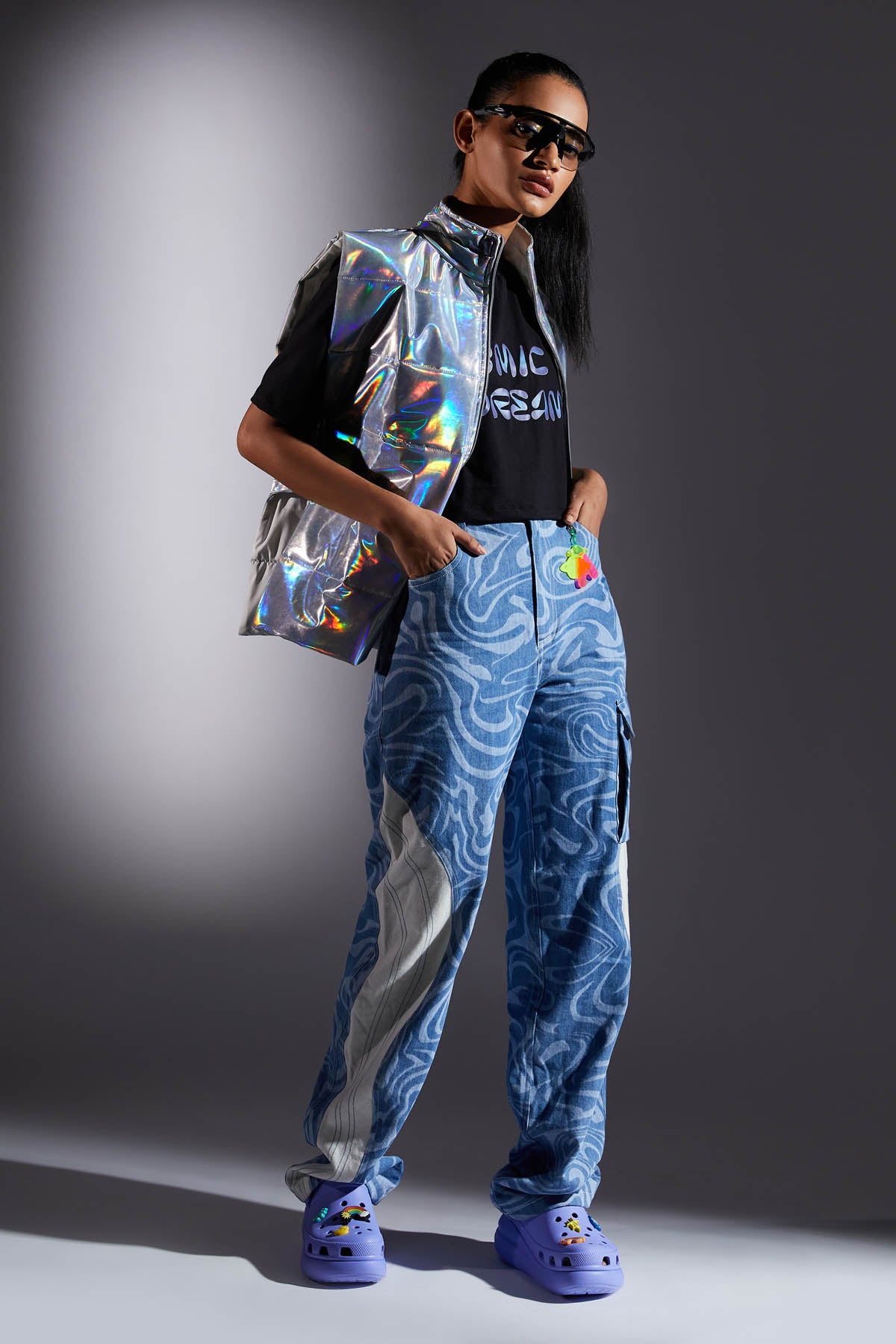 Holographic Metallic Gilet