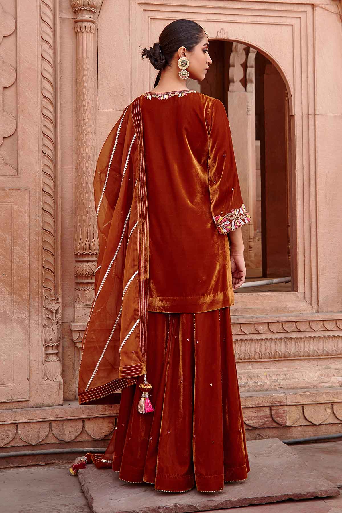Honey Gold Embellished Kurta Set