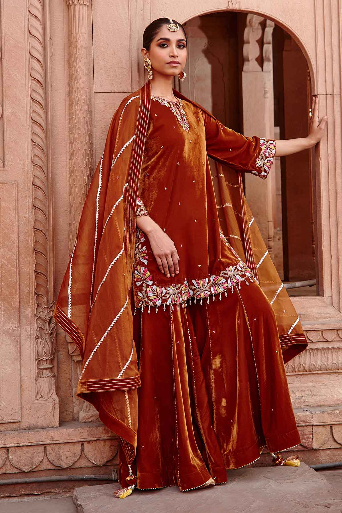 Buy Honey Gold Embellished Kurta Set Online