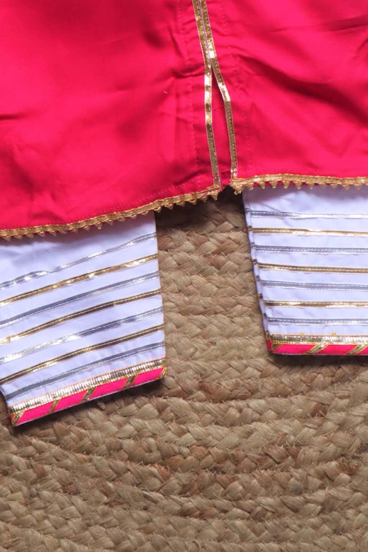 Hot Pink Cotton Kurta Set