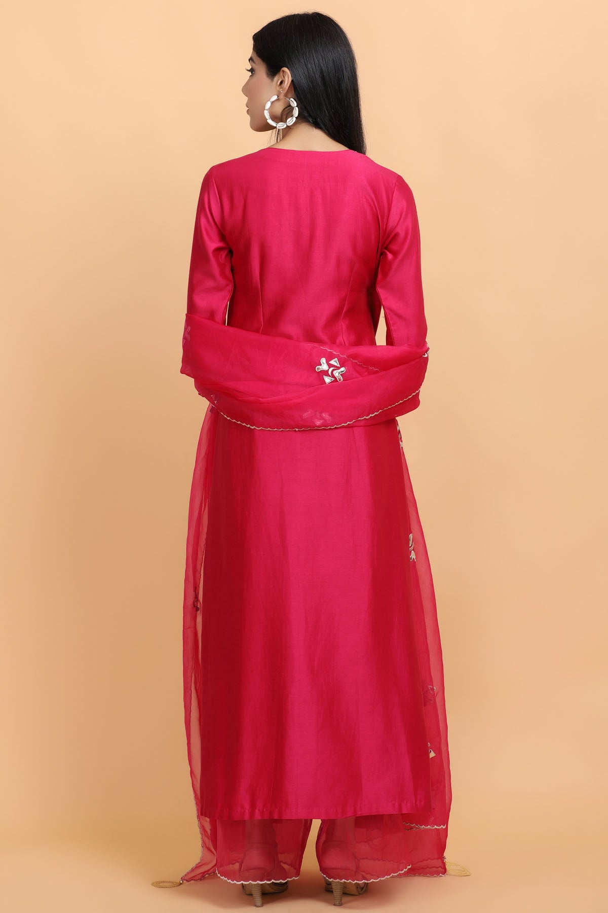 Hot Pink Cowrie Angrakha Set