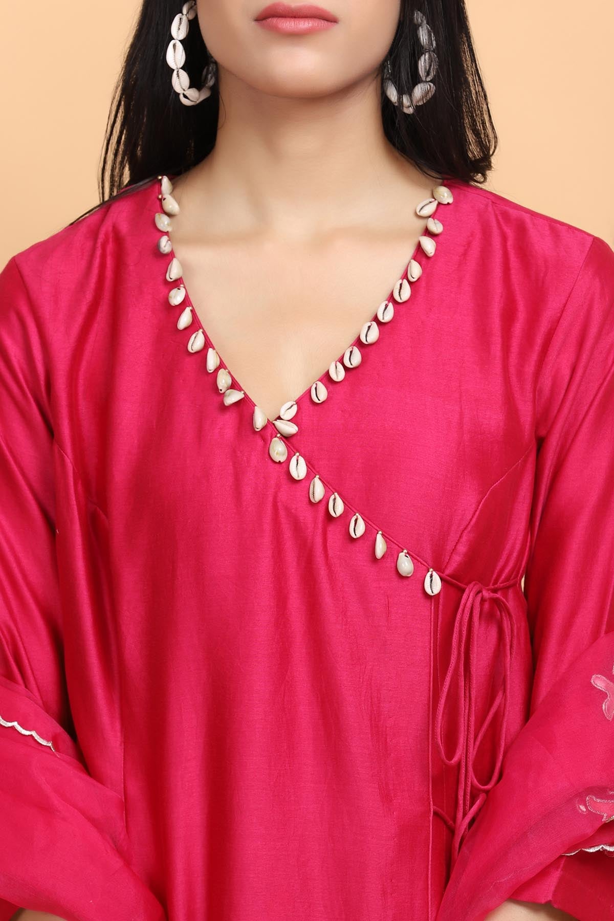 Hot Pink Cowrie Angrakha Set