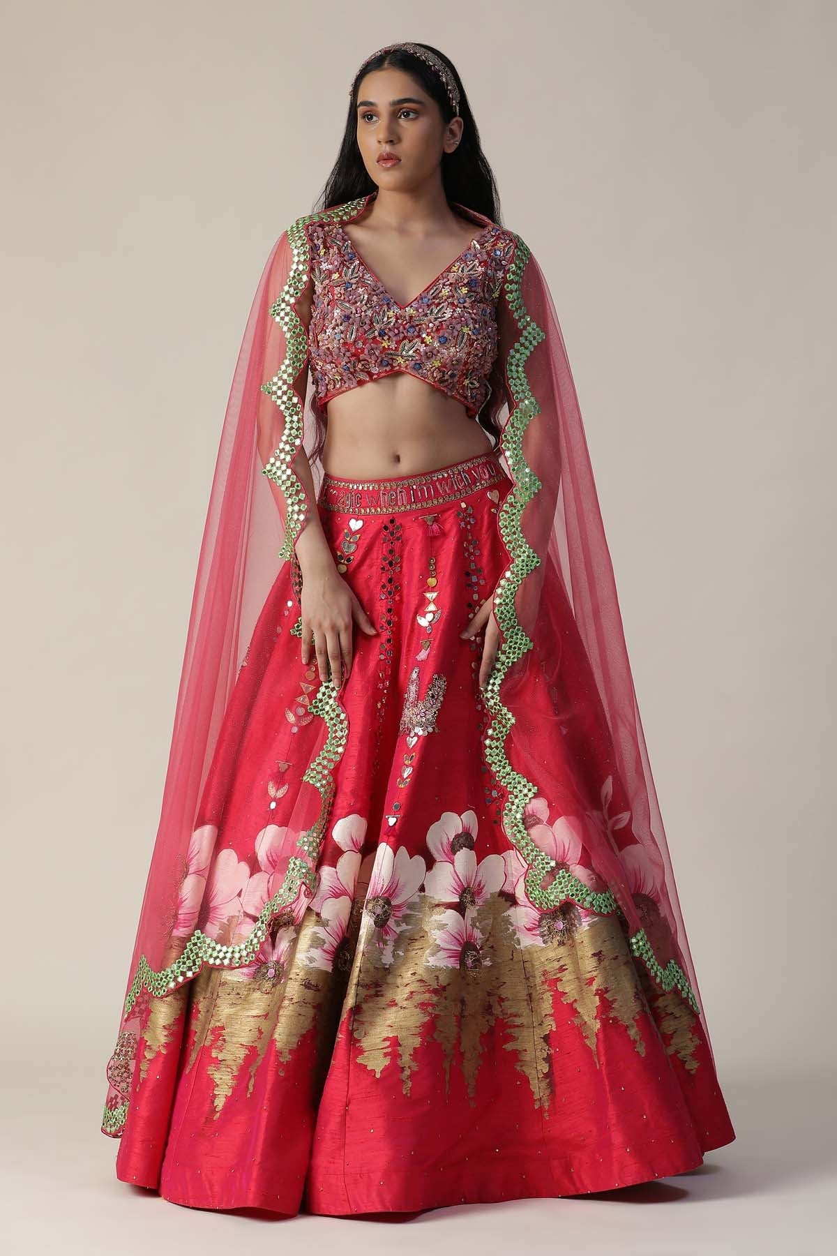 Buy Arpita SulakshanaHot Pink Embroidered Lehenga Set