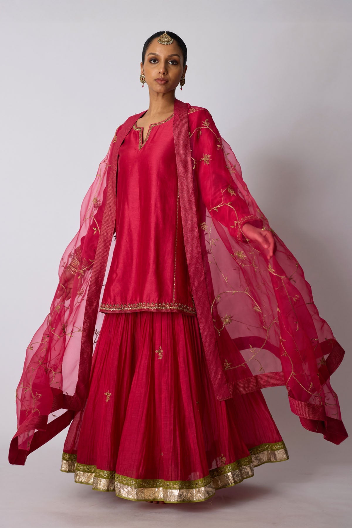 Buy Hot Pink Zardozi Sharara Set for women by Rhua India online available at scrollnshops