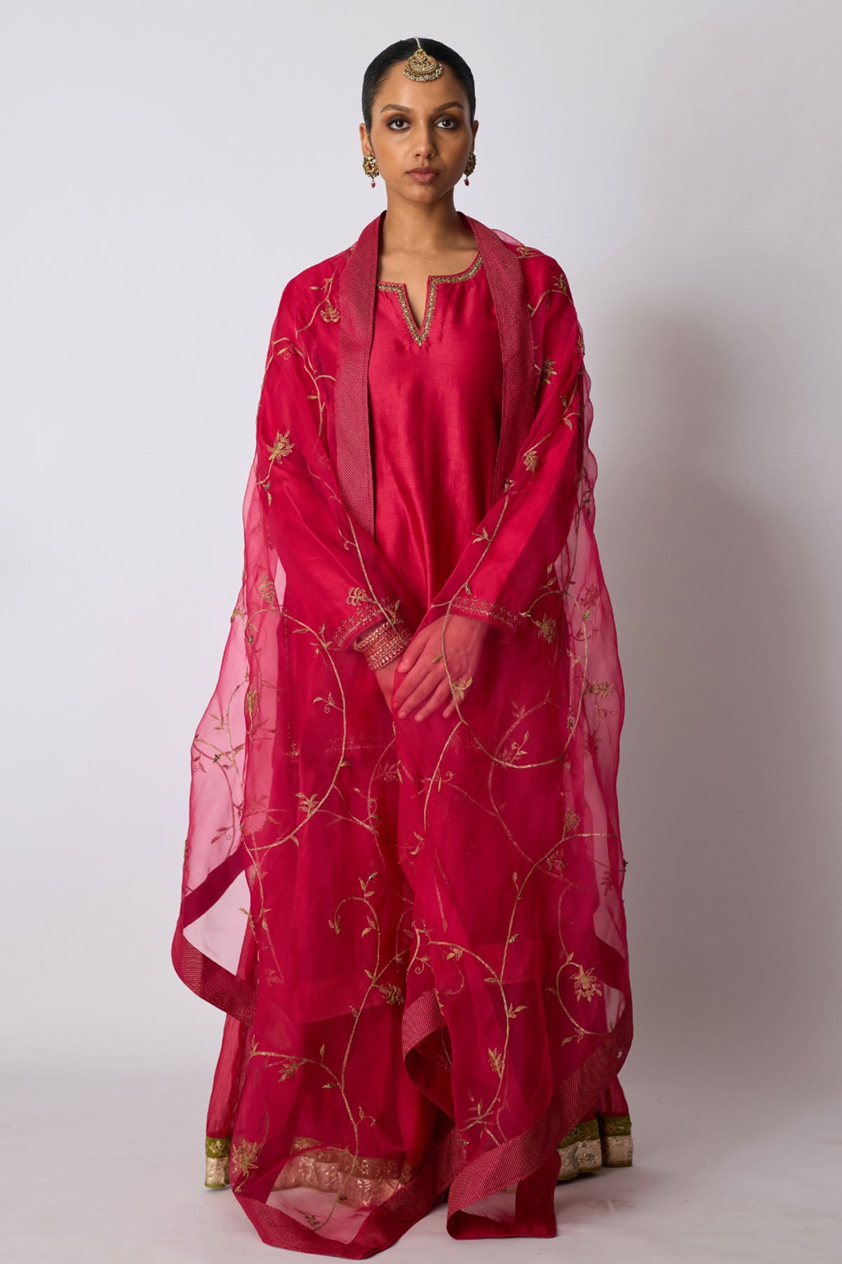Hot Pink Zardozi Sharara Set