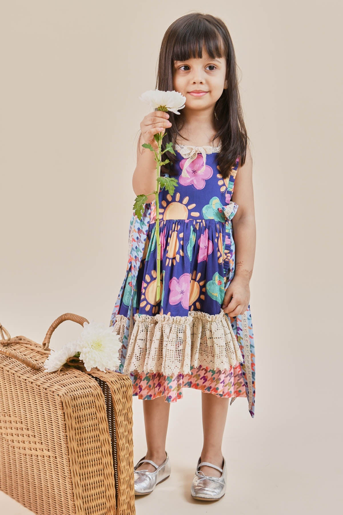 Designer Little Shiro Houndstooth Print Frill Dress For Kids (Boys & Girls) Available online at ScrollnShops