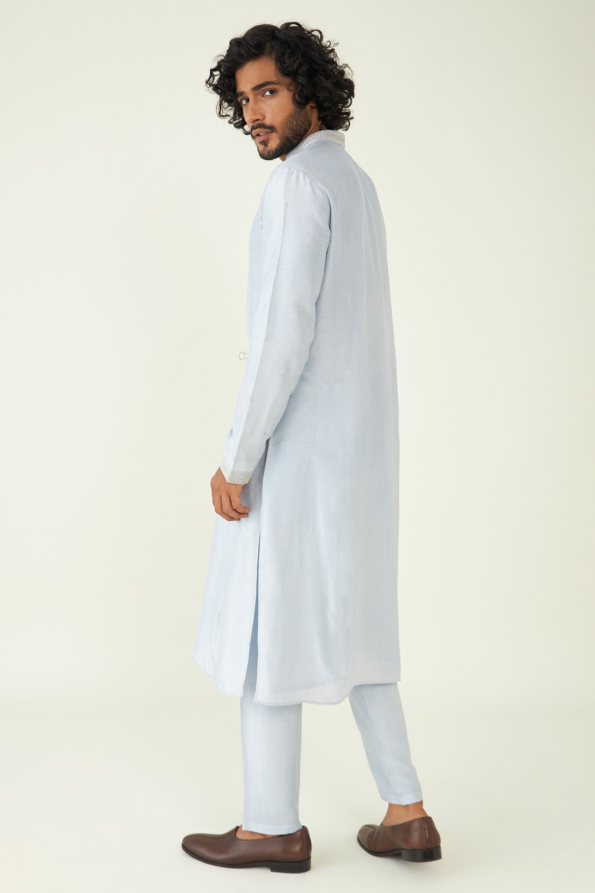Ice Blue Dori & Zardozi Kurta Set