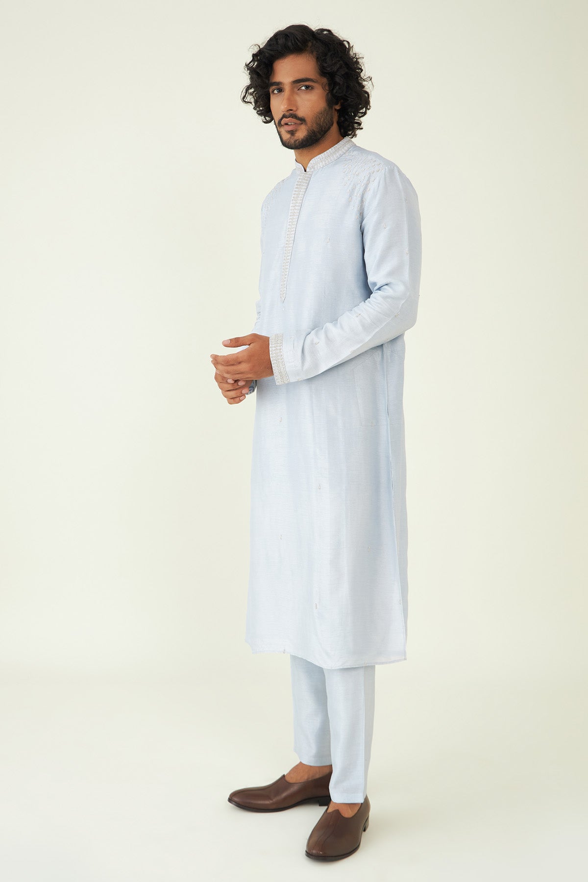 Ice Blue Dori & Zardozi Kurta Set