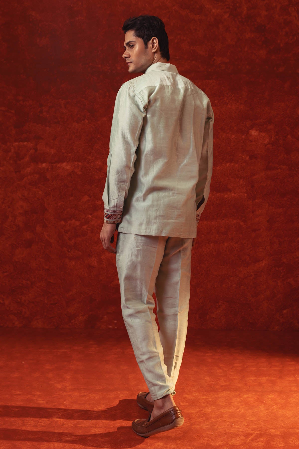 Ice Blue Printed Shirt & Pants