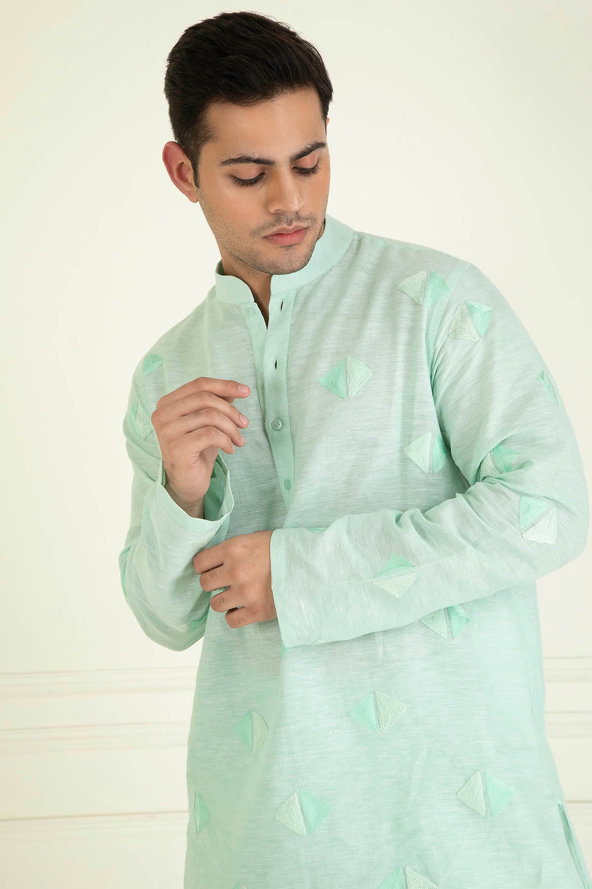 Icy Mint Embroidered Kurta Set