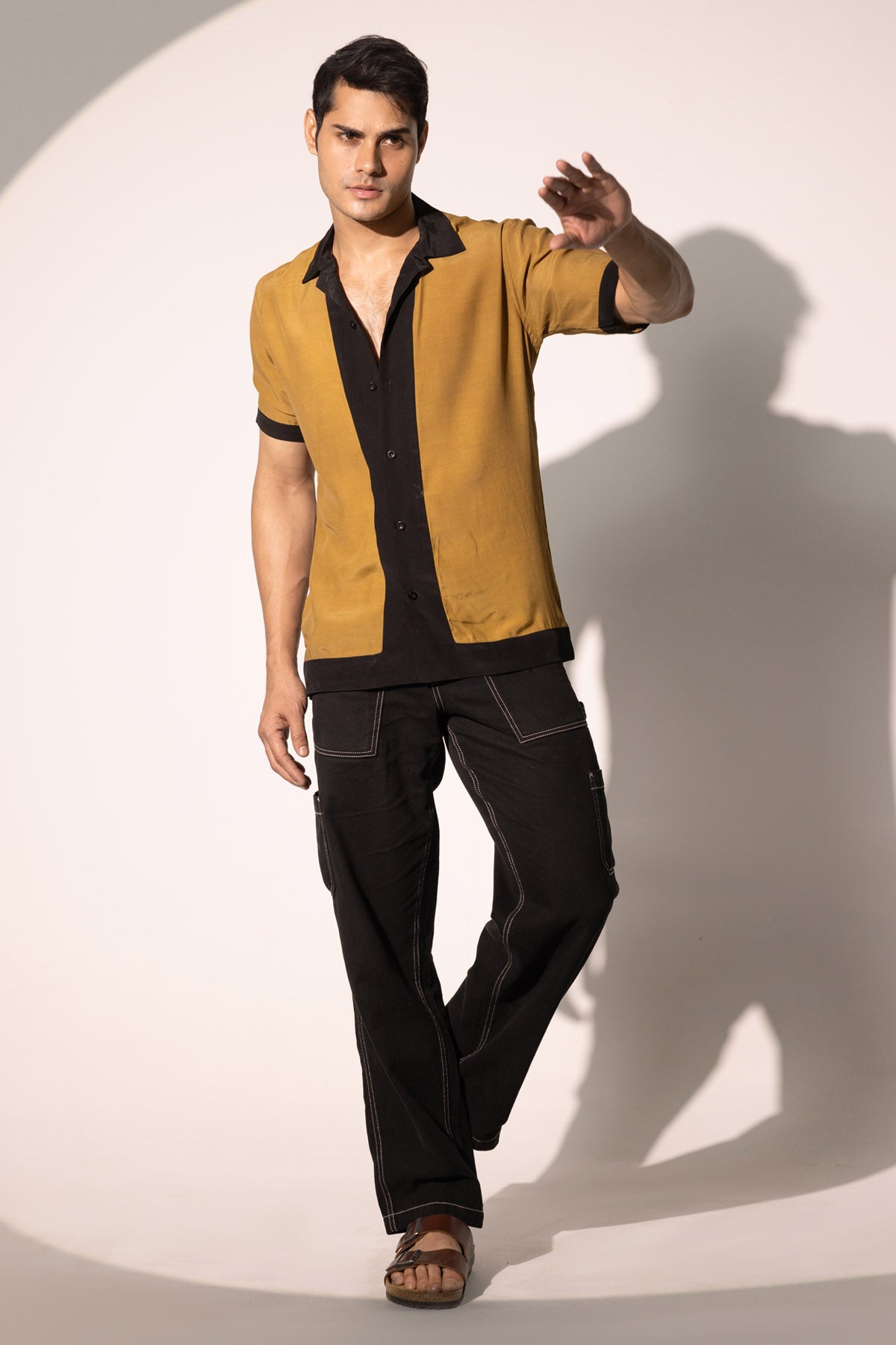 Imported Crepe Colorblock Shirt