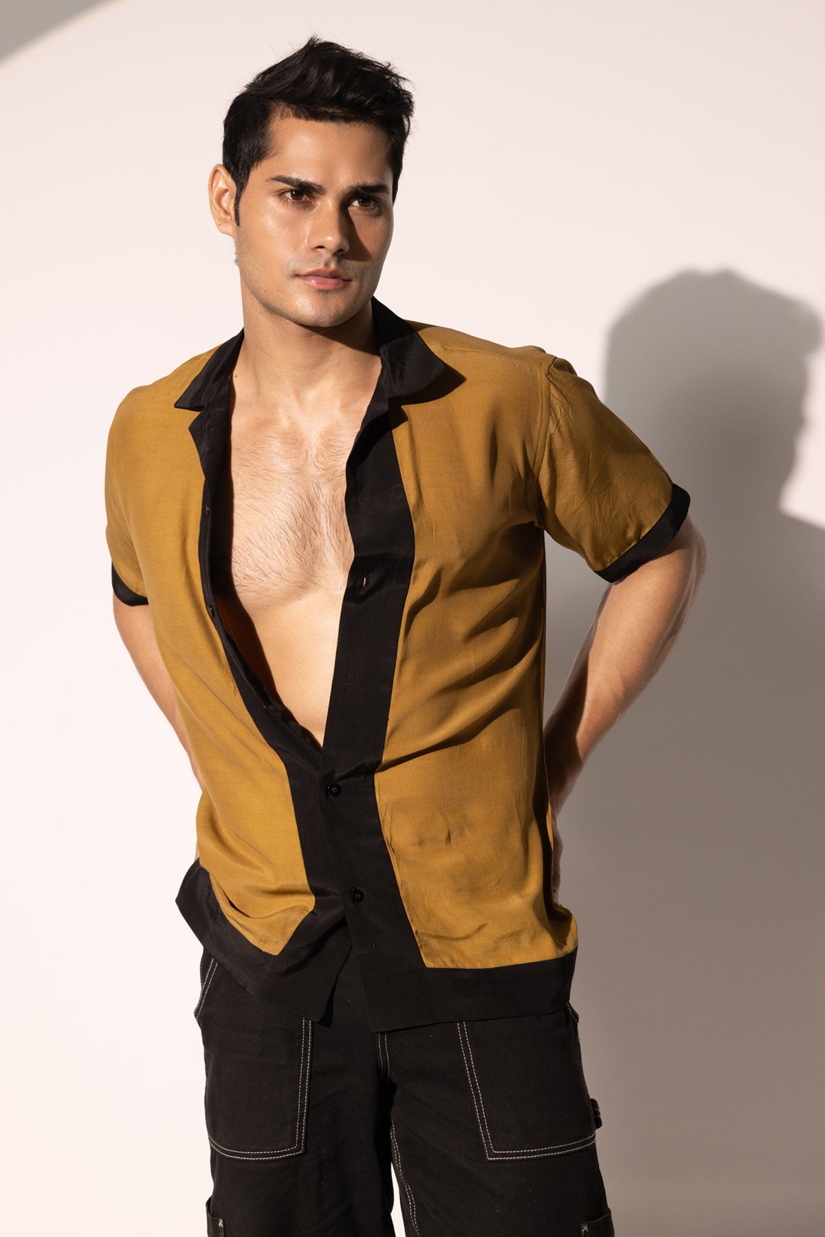 Imported Crepe Colorblock Shirt