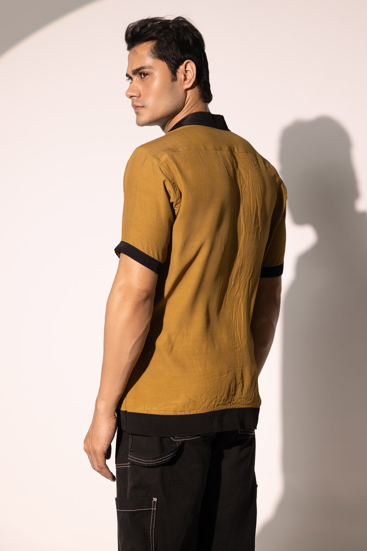 Imported Crepe Colorblock Shirt