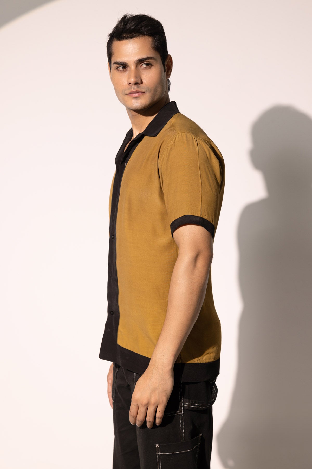 Imported Crepe Colorblock Shirt