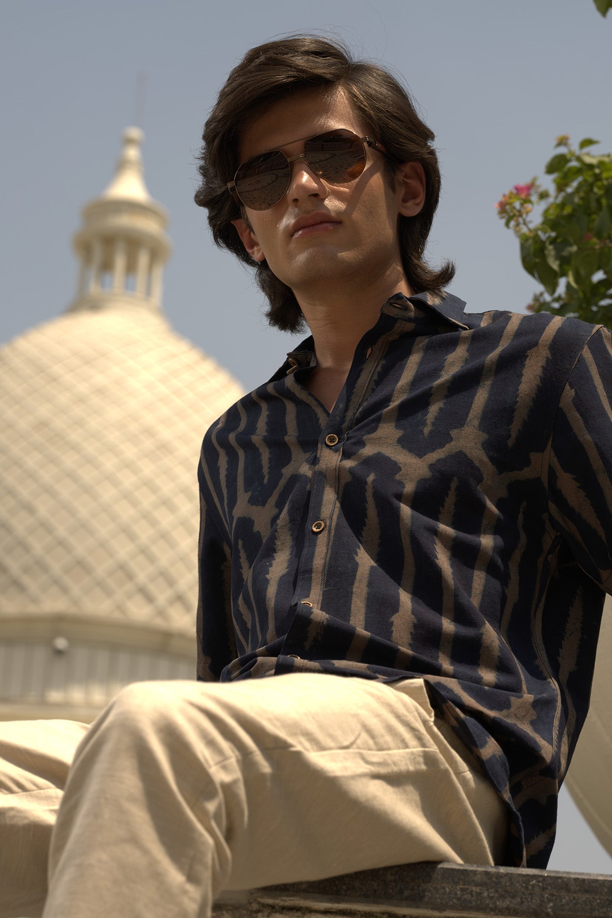 Indigo Blue Block Printed Shirt