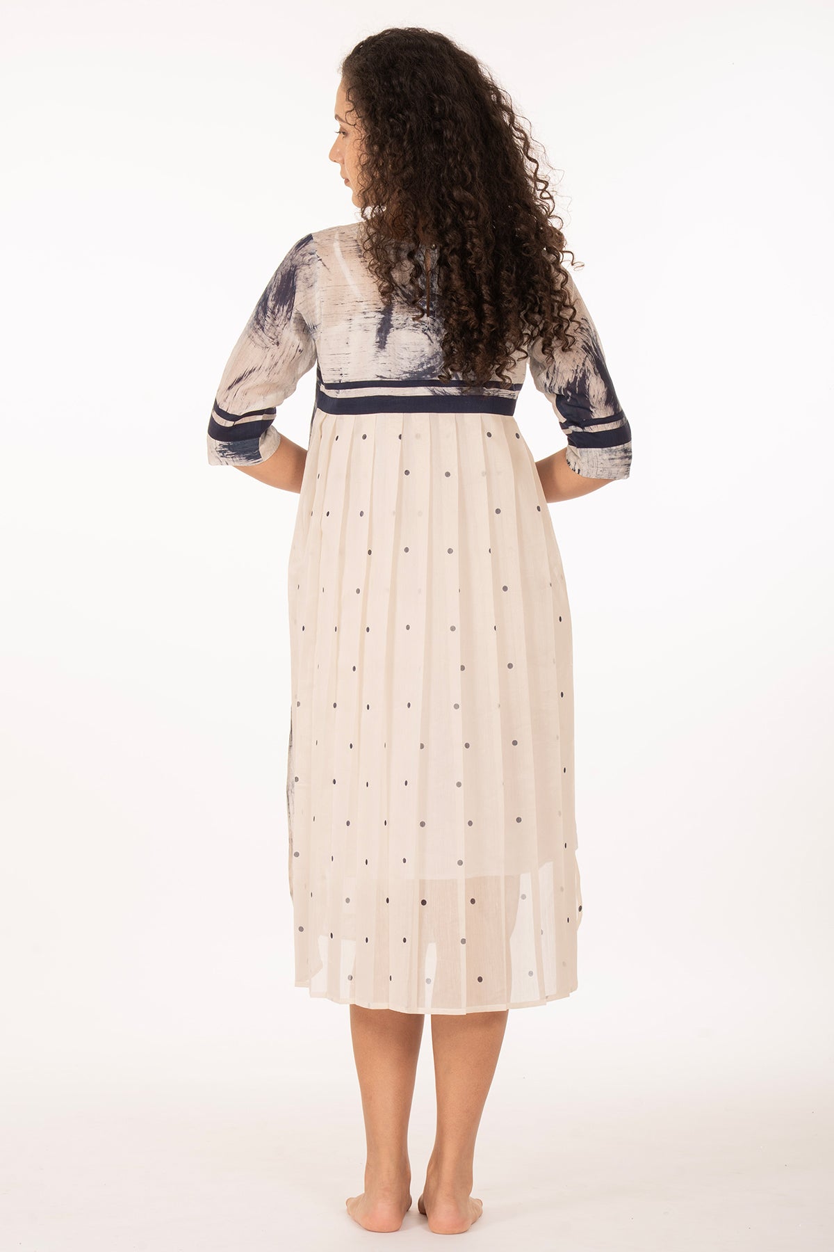 Indigo Blue Chanderi Midi Dress