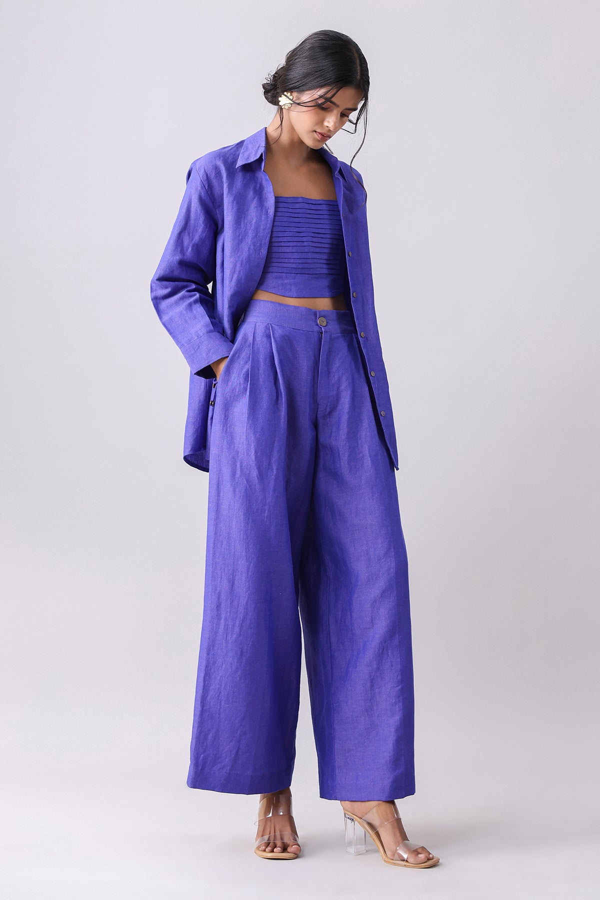 Indigo Blue Pintuck Co-ord Set