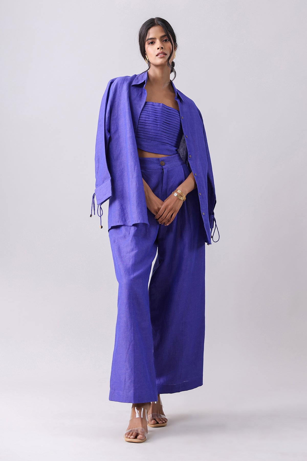 Buy Indigo Blue Pintuck Co-ord Set by Why Look West for women online at ScrollnShops