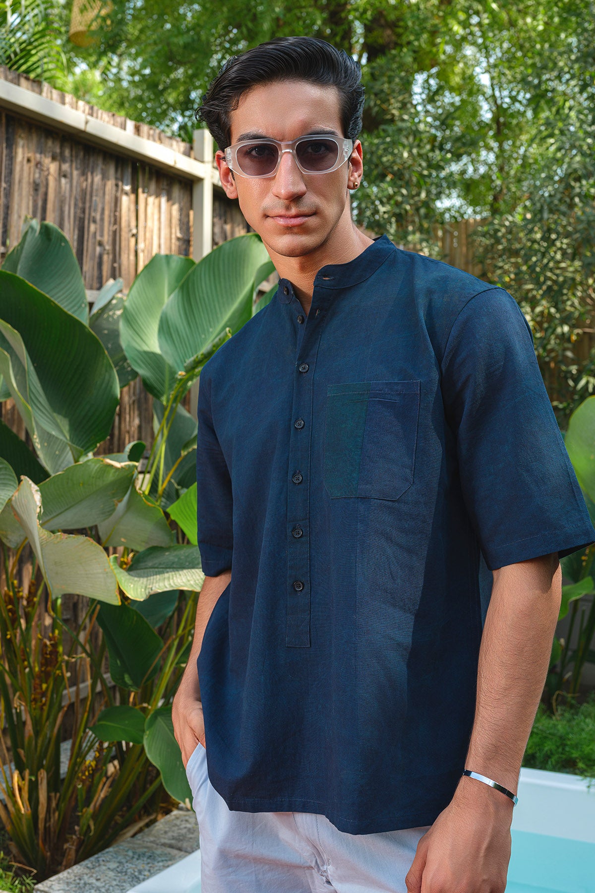 Indigo Blue Short Sleeves Kurta